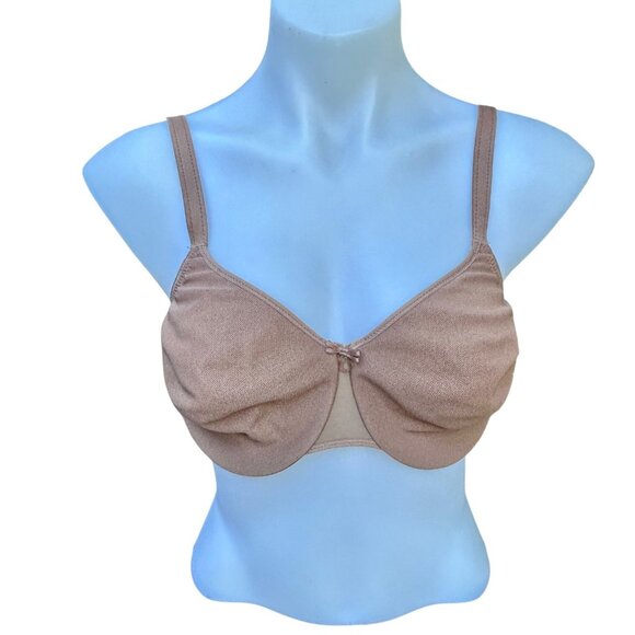 Chantelle Tan Mesh Unlined Balconette Bra 34DD - Picture 1 of 9